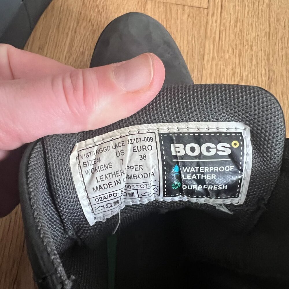 Bogs Vista Rugged Lace Up Waterproof Wedge Ankle Winter Boots Women's Size 7 - Picture 9 of 10